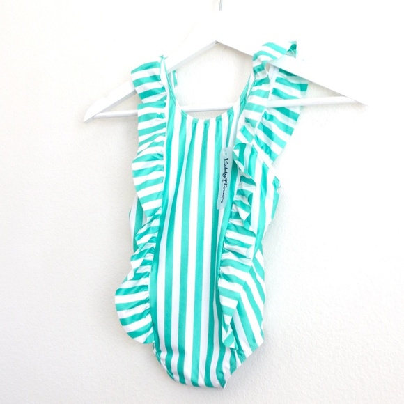 NEW! Kenny Flowers Kiddy Flowers The Lanai Ruffle One Piece UPF 50+ Girls SZ 10 - Picture 9 of 13